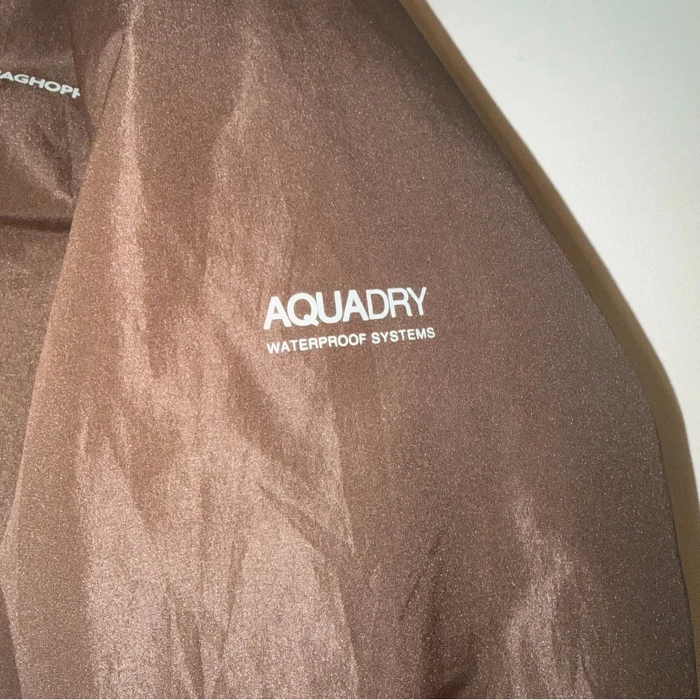 Craghoppers Waterproof Hooded Rain Jacket Brown Hiking Packable Sz S - Picture 5 of 16